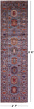 Grey Turkmen Ersari Hand Knotted Wool Runner Rug - 2' 7" X 9' 6" - Golden Nile