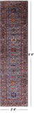 Grey Super Kazak Hand Knotted Wool Runner Rug - 2' 8" X 9' 8" - Golden Nile