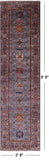 Grey Super Kazak Hand Knotted Wool Runner Rug - 2' 8" X 9' 8" - Golden Nile