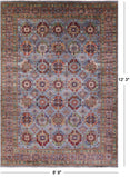 Turkmen Ersari Hand Knotted Wool Rug - 8' 9" X 12' 3" - Golden Nile