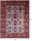 Grey Turkmen Ersari Hand Knotted Wool Rug - 5' 0" X 6' 8" - Golden Nile