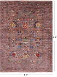 Peshawar Hand Knotted Wool Rug - 5' 1" X 6' 9" - Golden Nile