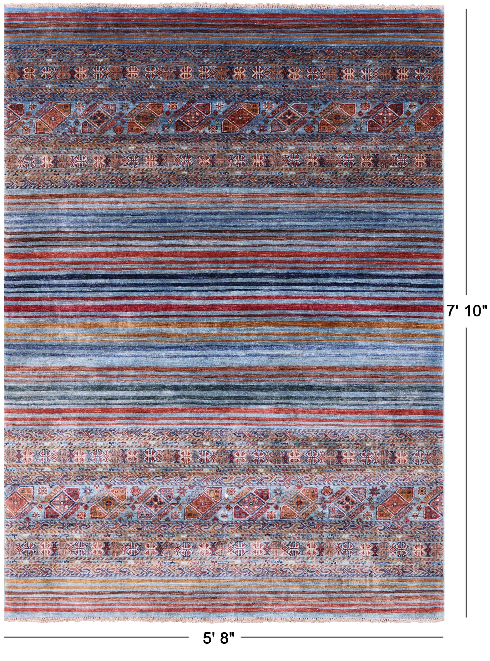Khorjin Persian Gabbeh Handmade Wool Rug - 5' 8" X 7' 10" - Golden Nile