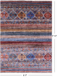 Khorjin Persian Gabbeh Hand Knotted Wool Rug - 5' 7" X 7' 11" - Golden Nile