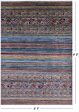 Khorjin Persian Gabbeh Hand Knotted Wool Rug - 5' 7" X 8' 2" - Golden Nile