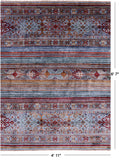 Khorjin Persian Gabbeh Hand Knotted Wool Rug - 4' 11" X 6' 7" - Golden Nile