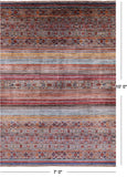 Khorjin Persian Gabbeh Hand Knotted Wool Rug - 7' 0" X 10' 0" - Golden Nile