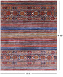 Khorjin Persian Gabbeh Handmade Wool Rug - 8' 0" X 9' 10" - Golden Nile