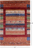 Tribal Persian Gabbeh Hand Knotted Wool Rug - 6' 7" X 9' 10" - Golden Nile