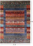 Tribal Persian Gabbeh Hand Knotted Wool Rug - 6' 10" X 9' 8" - Golden Nile