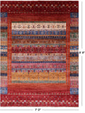 Persian Gabbeh Tribal Hand Knotted Wool Rug - 7' 0" X 9' 8" - Golden Nile