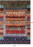 Tribal Persian Gabbeh Handmade Wool Rug - 5' 8" X 8' 2" - Golden Nile