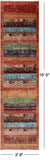 Persian Tribal Gabbeh Hand Knotted Wool Runner Rug - 2' 8" X 10' 0" - Golden Nile