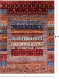 Tribal Persian Gabbeh Hand Knotted Wool Rug - 4' 11" X 6' 7" - Golden Nile