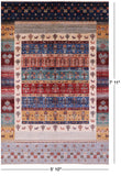 Tribal Persian Gabbeh Hand Knotted Wool Rug - 5' 10" X 7' 11" - Golden Nile