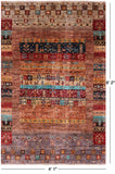 Tribal Persian Gabbeh Hand Knotted Wool Rug - 4' 1" X 6' 2" - Golden Nile