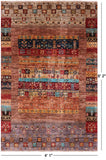 Tribal Persian Gabbeh Hand Knotted Wool Rug - 4' 1" X 6' 2" - Golden Nile