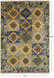 William Morris Hand Knotted Wool Area Rug - 6' 2" X 8' 8" - Golden Nile