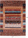 Tribal Persian Gabbeh Hand Knotted Wool Rug - 5' 7" X 7' 9" - Golden Nile