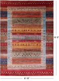 Tribal Persian Gabbeh Hand Knotted Wool Rug - 6' 10" X 10' 0" - Golden Nile