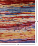 Persian Gabbeh Tribal Hand Knotted Wool Rug - 8' 1" X 9' 9" - Golden Nile