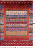 Persian Gabbeh Tribal Hand Knotted Wool Rug - 6' 11" X 9' 8" - Golden Nile