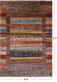Persian Gabbeh Tribal Hand Knotted Wool Rug - 6' 8" X 9' 7" - Golden Nile