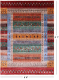 Persian Gabbeh Tribal Hand Knotted Wool Rug - 6' 9" X 8' 1" - Golden Nile