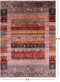 Tribal Persian Gabbeh Hand Knotted Wool Rug - 5' 9" X 8' 2" - Golden Nile