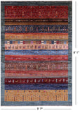 Tribal Persian Gabbeh Hand Knotted Wool Rug - 5' 7" X 8' 1" - Golden Nile
