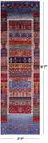 Tribal Persian Gabbeh Hand Knotted Wool Runner Rug - 2' 8" X 9' 7" - Golden Nile