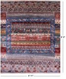 Tribal Persian Gabbeh Hand Knotted Wool Rug - 4' 11" X 6' 0" - Golden Nile