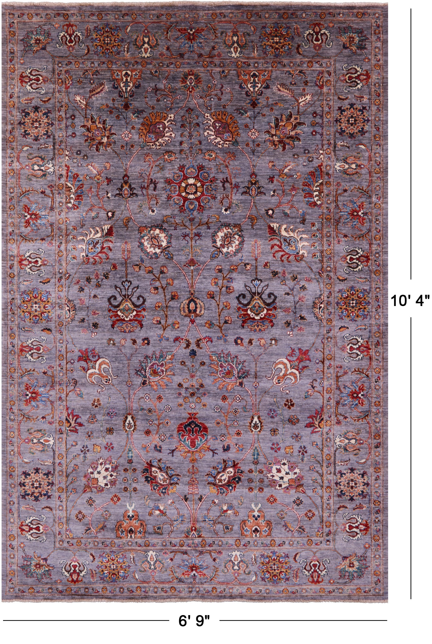 Peshawar Hand Knotted Wool Rug - 6' 9" X 10' 4" - Golden Nile