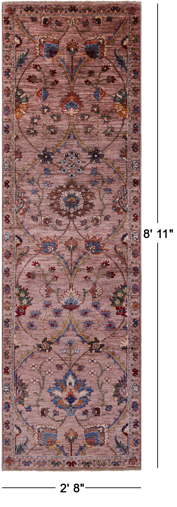 Peshawar Handmade Wool Runner Rug - 2' 8" X 8' 11" - Golden Nile