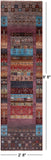 Tribal Persian Gabbeh Hand Knotted Wool Runner Rug - 2' 8" X 9' 8" - Golden Nile