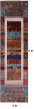 Tribal Persian Gabbeh Hand Knotted Wool Runner Rug - 2' 9" X 9' 8" - Golden Nile