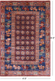 Antiqued Pazyryk Historical Design Handmade Wool Rug - 4' 0" X 6' 0" - Golden Nile