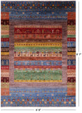 Persian Gabbeh Tribal Hand Knotted Wool Rug - 6' 8" X 9' 7" - Golden Nile