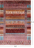 Persian Gabbeh Tribal Hand Knotted Wool Rug - 5' 8" X 7' 11" - Golden Nile