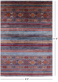 Khorjin Persian Gabbeh Hand Knotted Wool Rug - 8' 0" X 11' 4" - Golden Nile