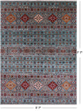 Khorjin Persian Gabbeh Hand Knotted Wool Rug - 5' 7" X 7' 7" - Golden Nile