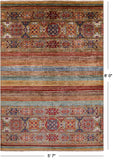 Khorjin Persian Gabbeh Hand Knotted Wool Rug - 5' 7" X 8' 0" - Golden Nile