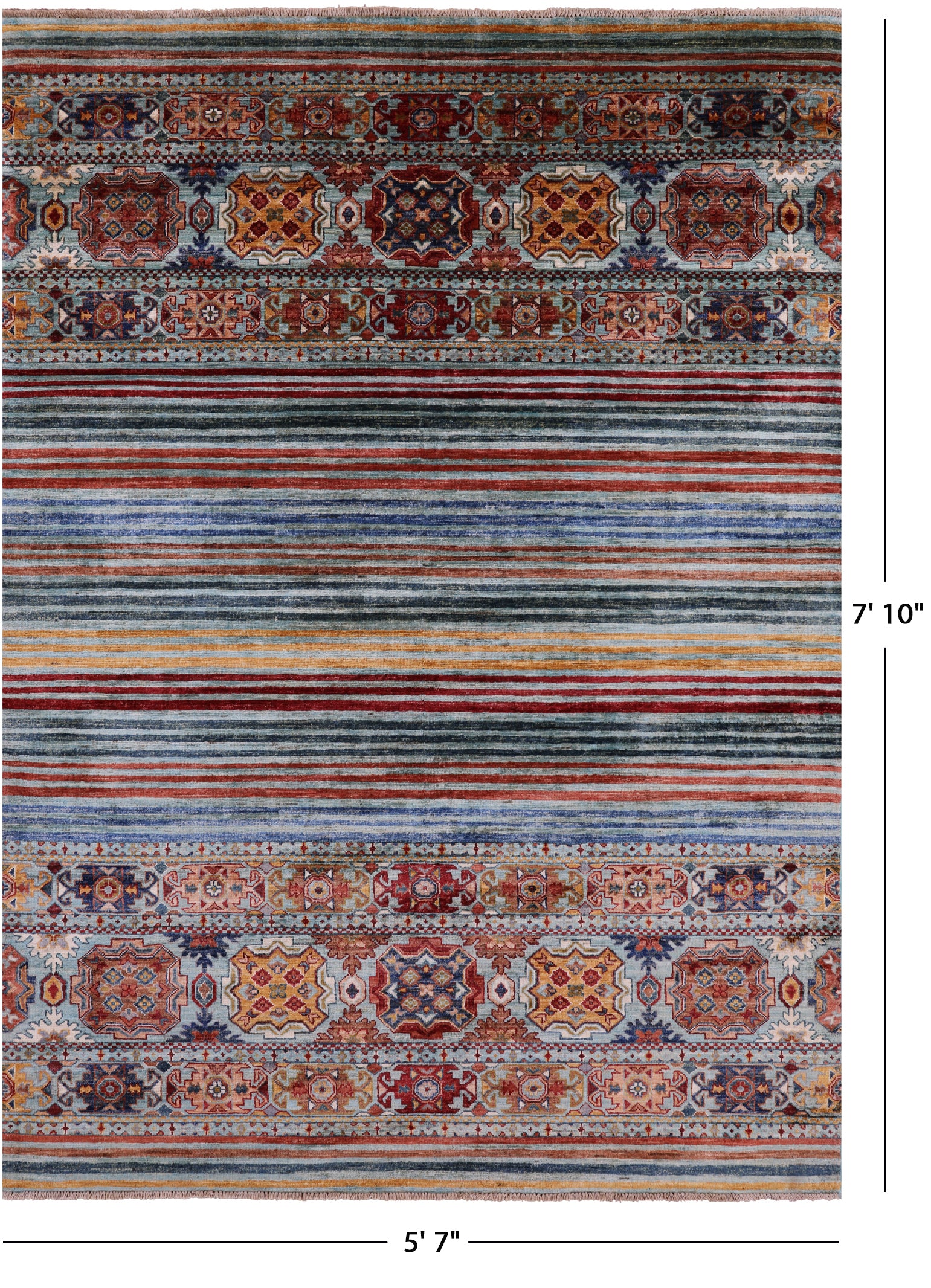 Khorjin Persian Gabbeh Hand Knotted Wool Rug - 5' 7" X 7' 10" - Golden Nile
