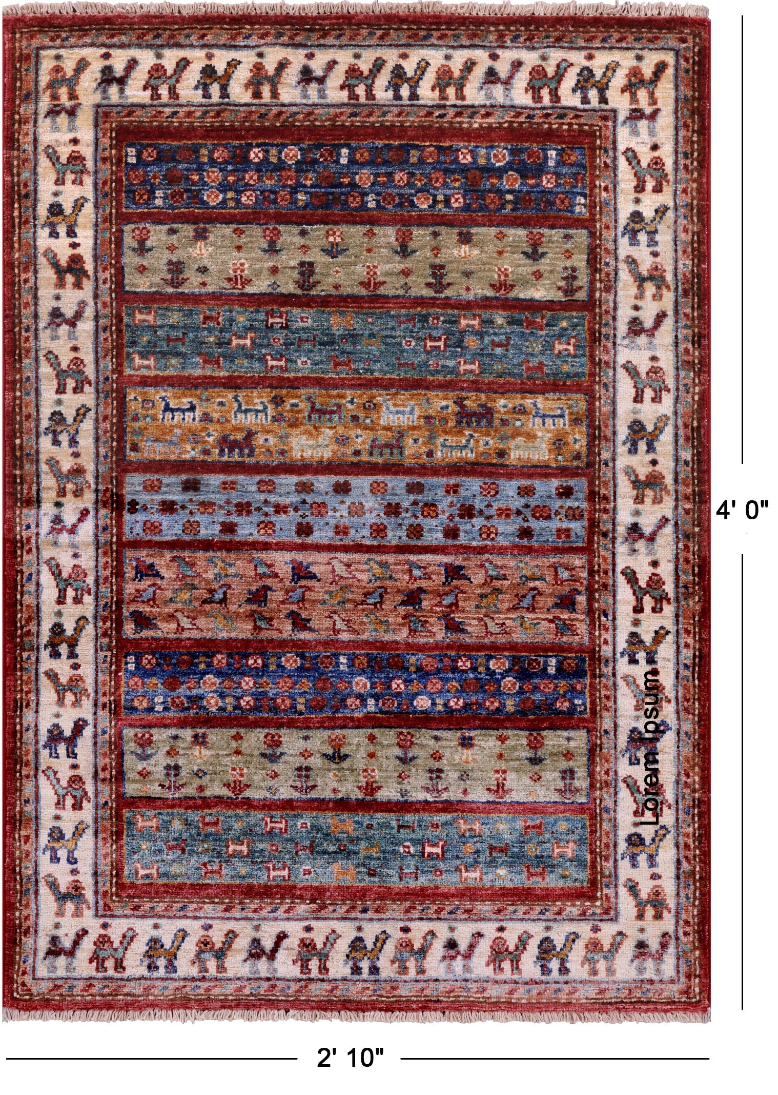 Tribal Persian Gabbeh Hand Knotted Wool Rug - 2' 10" X 4' 0" - Golden Nile