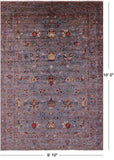 Grey Peshawar Hand Knotted Wool Rug - 6' 10" X 10' 0" - Golden Nile