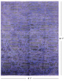 Purple Full Pile Overdyed Hand Knotted Wool Area Rug - 8' 1" X 10' 1" - Golden Nile