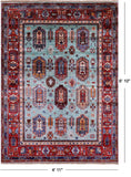 Blue Turkmen Ersari Hand Knotted Wool Rug - 4' 11" X 6' 10" - Golden Nile
