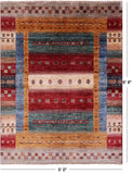 Tribal Persian Gabbeh Hand Knotted Wool Rug - 5' 0" X 6' 8" - Golden Nile