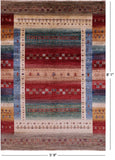 Tribal Persian Gabbeh Hand Knotted Wool Rug - 5' 9" X 8' 1" - Golden Nile