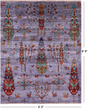 Tribal Persian Gabbeh Hand Knotted Wool Rug - 5' 2" X 6' 5" - Golden Nile